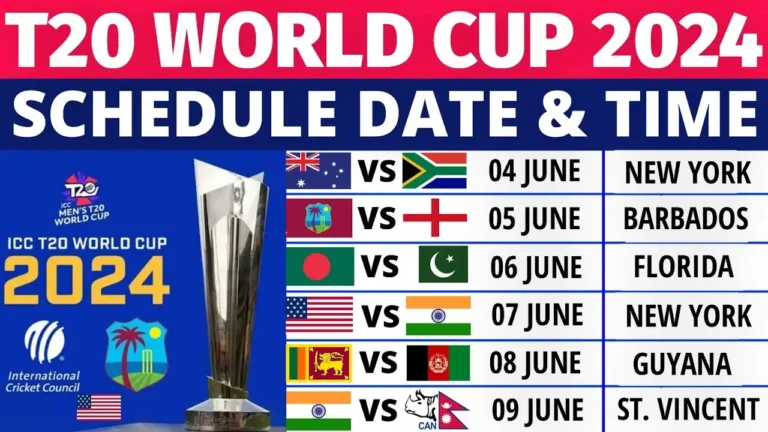 T20 world cup 2024 Schedule in hindi